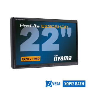 Used Monitor E2208HDD TFT/iiyama/22``FHD/1920x1080/Wide/Black/No Stand/D-SUB & DVI-D