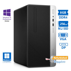 HP 400G6 Tower i5-8500/8GB DDR4/256GB M.2 SSD/No ODD/10P Grade A+ Refurbished PC