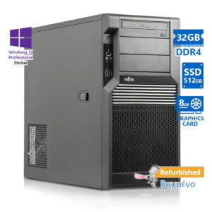 Fujitsu Celsius M470B Tower Xeon E5-1650V4(6-Cores)/32GB DDR4/512GB SSD/Nvidia 8GB/DVD/10P Grade A+