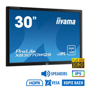 Used Monitor XB3070WQS IPS LED/IIyama/30\"FHD/1920x1080/Wide/Black/w/Speakers/No Stand/D-SUB & DVI-D