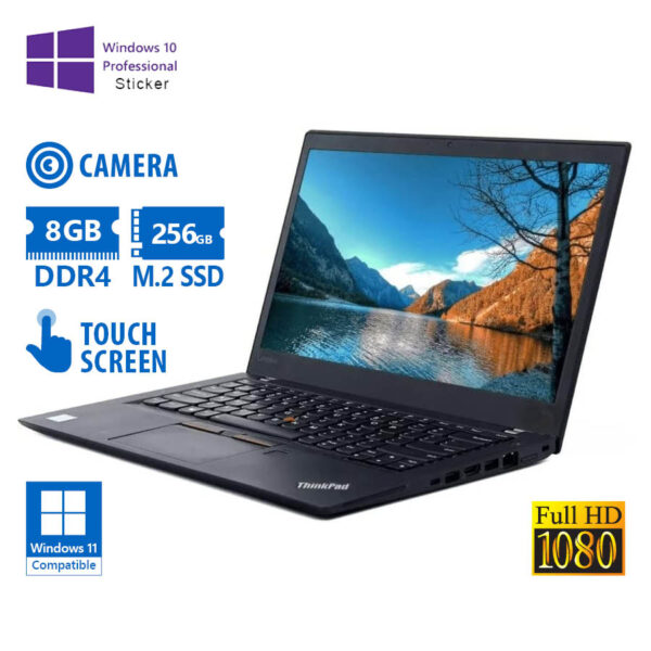 Lenovo (A-) ThinkPad T490s i5-8265U/14\"FHD Touchscreen/8GB DDR4/256GB M.2 SSD/No ODD/Camera/10P Grad - Image 1