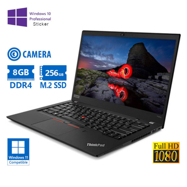 Lenovo ThinkPad T490S i5-8265U/14\"FHD/8GB DDR4/256GB M.2 SSD/No ODD/Camera/10P Grade A Refurbished L - Image 1