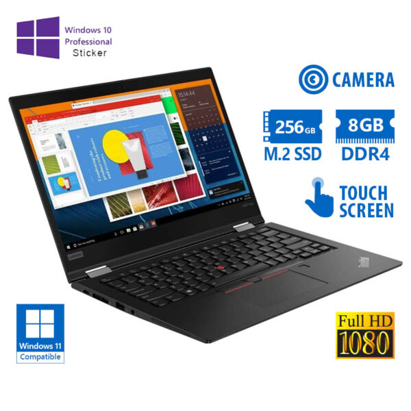 Lenovo (A-) ThinkPad X390 Yoga i5-8365U/13.3\"FHD Touchscreen/8GB DDR4/256GB M.2 SSD/No ODD/Camera/10 - Image 1