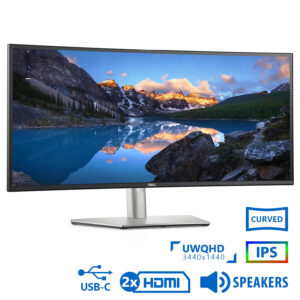 Used Monitor U3421WE Curved/Dell/34”UW-QHD/3440x1440/Silver/Black/w/Speakers/DP & 2xHDMI & USB-Type-