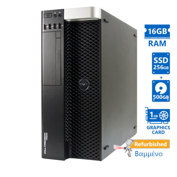 Dell Precision T3600 Tower Xeon E5-1620(4-Cores)/16GB DDR3/256GB SSD & 500GB/Nvidia 1GB/DNo ODD/7P G - Image 1