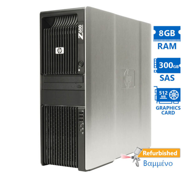 HP Z600 Tower Xeon X5550(4-Cores)/8GB DDR3/300GB SAS/ATI 512MB/DVD/7P Grade A+ Workstation Refurbish - Image 1