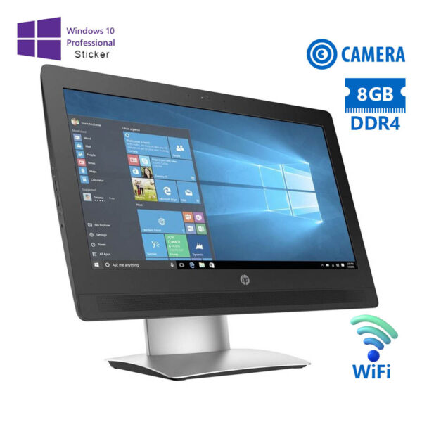 HP (A-) ProOne 400G2 AIO WiFi w/Monitor 20”/i5-6500T/8GB DDR4/500GB/DVD/Webcam/10P Grade A- Refurbis - Image 1