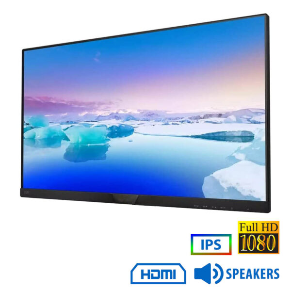 Used Monitor 243V7 IPS/Philips/24”FHD/1920x1080/Wide/No Stand/Black/w/Speakers/D-SUB & DP & HDMI - Image 1