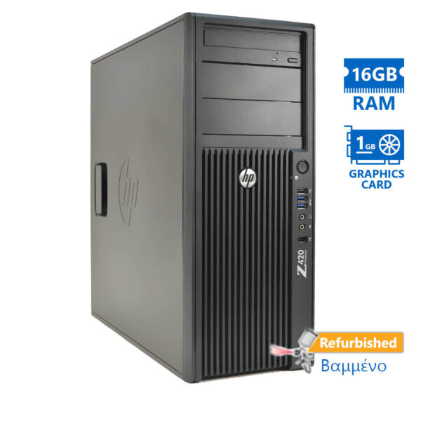 HP Z420 Tower Xeon E5-1650v2(6-Cores)/16GB DDR3/1TB/Nvidia 1GB/DVD/7P Grade A+ Workstation Refurbish - Image 1