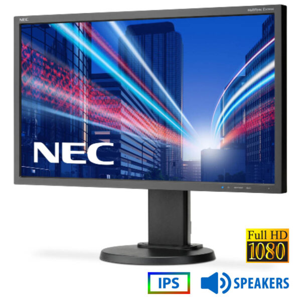 Used (A-) Monitor E243WMI-BK IPS LED/Nec/24\"FHD/1920x1080/Wide/Black/w/Speakers/Grade A-/D-SUB & DVI - Image 1