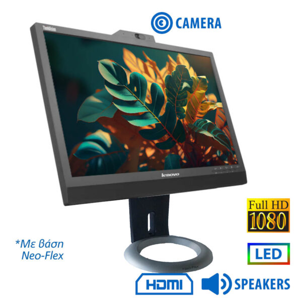 Used (A-) Monitor ThinkVision LT2223zwC LED/Lenovo/22\"FHD/w/Camera/1920x1080/Wide/Black/w/Speakers/G - Image 1