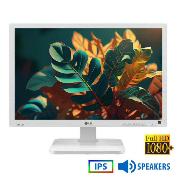Used (A-) Monitor 24MB65PM IPS LED/LG/24\"FHD/1920x1200/Wide/White/w/Speakers/Grade A-/D-SUB & DVI-D - Image 1