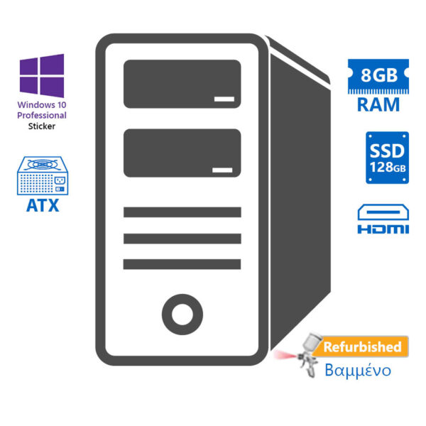 OEM Tower i5-4590/8GB DDR3/128GB SSD/No ODD/10P Grade A+ Refurbished PC - Image 1