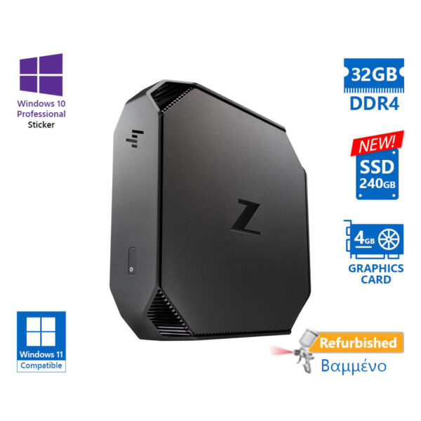 HP Z2 G4 Mini Xeon E-2126G(6-Cores)/32GB DDR4/240GB SSD New/Nvidia Quadro P1000 4GB/No ODD/10P Grade - Image 1