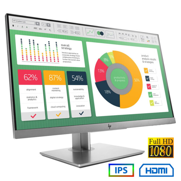 Used (A-) Monitor EliteDisplay E223 IPS LED/HP/22\"FHD/1920x1080/Wide/Silver/Black/Grade A-/D-SUB & D - Image 1