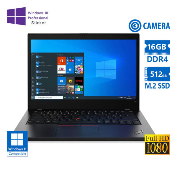 Lenovo ThinkPad L14 Gen 1 i5-10210U/14\"FHD/16GB DDR4/512GB M.2 SSD/No ODD/Camera/10P Grade A Refurbi - Image 1