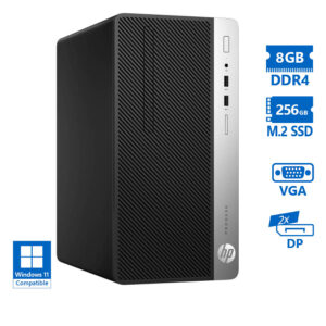HP 400G5 Tower i5-8500/8GB DDR4/256GB M.2 SSD/DVD/Grade A Refurbished PC