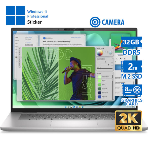 Dell Inspiron 7630 i7-13620H/16\"QHD 2.5k/32GB DDR5/2TB M.2 SSD/No ODD/GeForce RTX 4060 MAX-Q (8GB)/C - Image 1