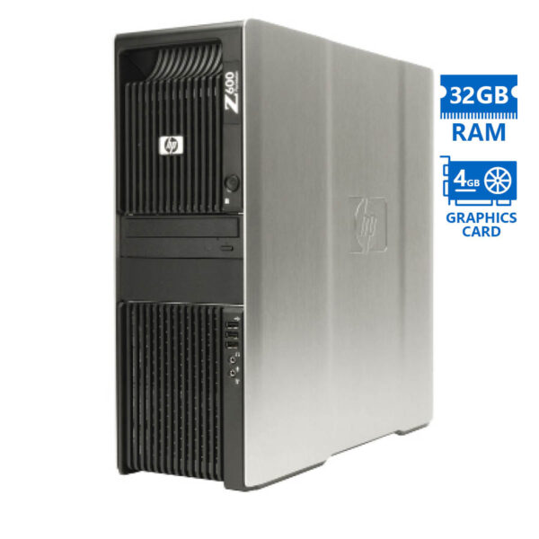 HP Z600 Tower Xeon 2x X5675(6-Cores)/32GB DDR3/1TB/Nvidia 4GB/DVD/Grade A Workstation Refurbished PC - Image 1