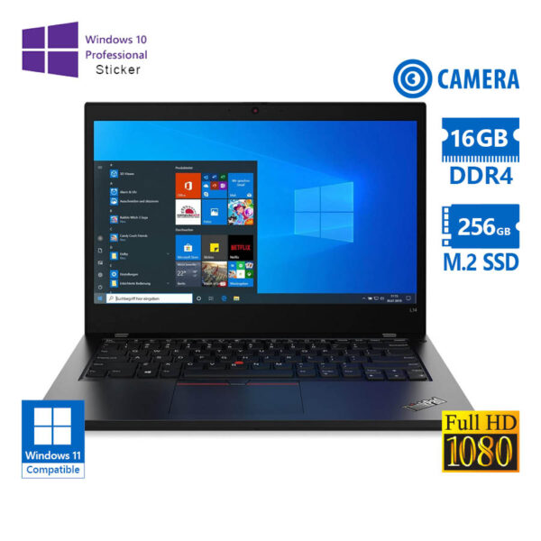Lenovo ThinkPad L14 Gen 1 i5-10310U/14\"FHD/16GB DDR4/256GB M.2 SSD/No ODD/Camera/10P Grade A Refurbi - Image 1