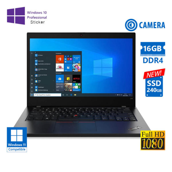 Lenovo ThinkPad L14 Gen 1 i5-10210U/14\"FHD/16GB DDR4/240GB SSD New/No ODD/Camera/10P Grade A Refurbi - Image 1