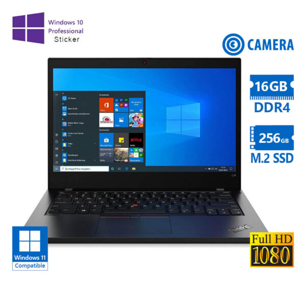 Lenovo (A-) ThinkPad L14 Gen 1 i5-10210U/14\"FHD/16GB DDR4/256GB M.2 SSD/No ODD/Camera/10P Grade A- R - Image 1