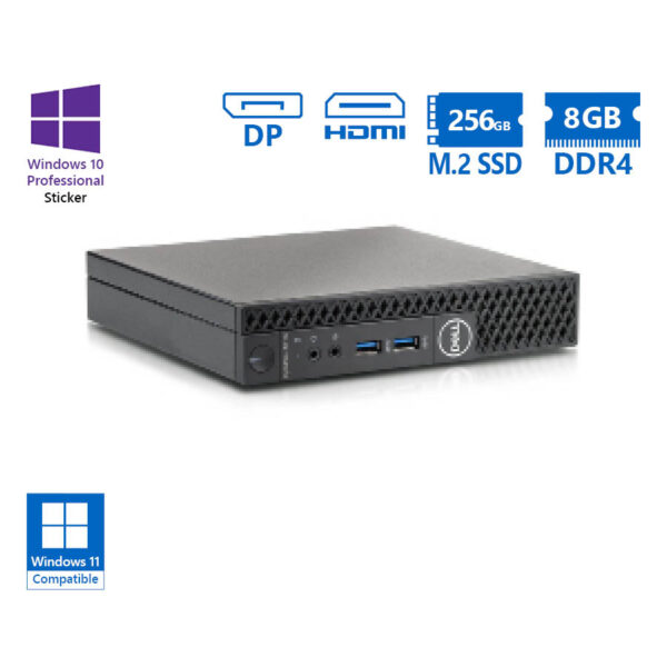 Dell Optiplex 3070 DM i5-8500T/8GB DDR4/256GB M.2 SSD/No ODD/10P Grade A Refurbished PC - Image 1