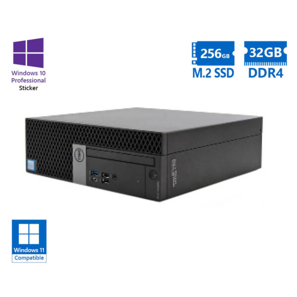 Dell 7070 SFF i7-9700/32GB DDR4/256GB M.2 SSD/No ODD/10P Grade A+ Refurbished PC - Image 1