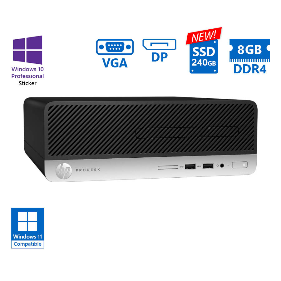 101554_1 HP 400G6 SFF i3-9100/8GB DDR4/240GB SSD New/DVD/10P Grade A+ Refurbished PC - Image 1