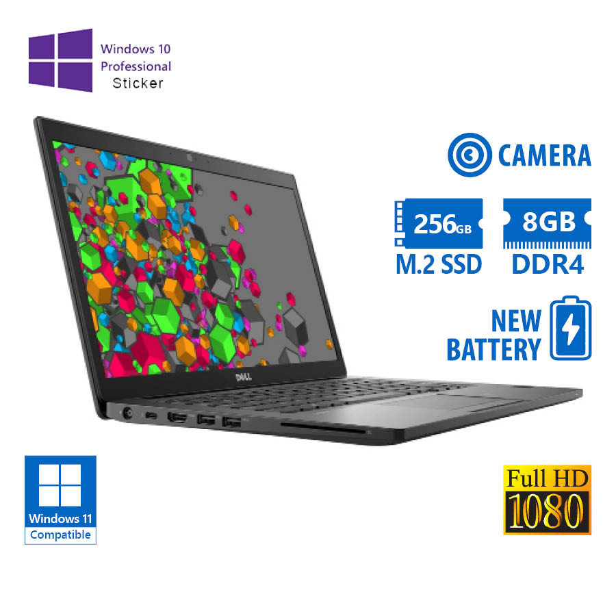 101563_1 Dell (A-) Latitude 7490 i5-8250U/14”FHD/8GB DDR4/256GB M.2 SSD/No ODD/Camera/New Battery/10P Grade A - Image 1