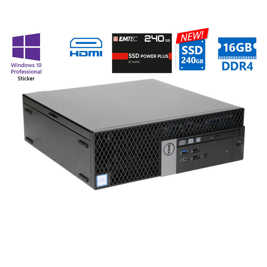 101567_1 Dell 7050 SFF i7-7700/16GB DDR4/240GB SSD New/DVD/10P Grade A Refurbished PC - Image 1