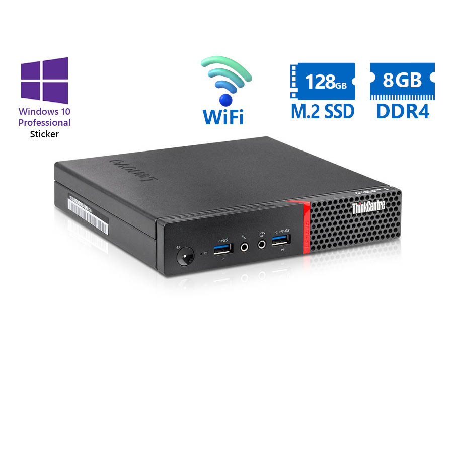 101572_1 Lenovo M700 Tiny WiFi i5-6400T/8GB DDR4/128GB M.2 SSD/No ODD/10P Grade A Refurbished PC - Image 1