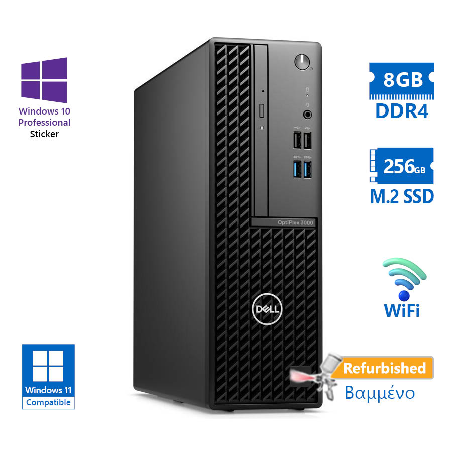 101575_1 Dell Optiplex 3000 SFF WiFi i3-12100/8GB DDR4/256GB M.2 SSD/DVD/10P Grade A+ Refurbished PC - Image 1