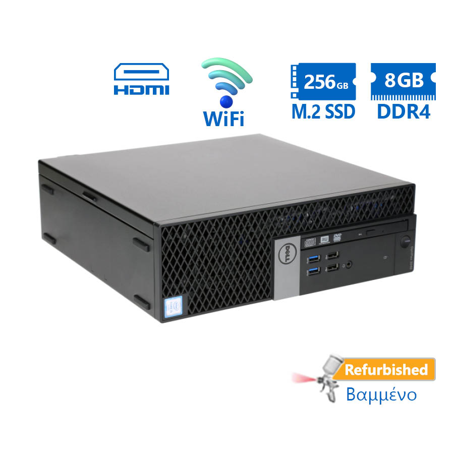 101578_1 Dell 7040 SFF WiFi i5-6500/8GB DDR4/256GB M.2 SSD/DVD/8H Grade A+ Refurbished PC - Image 1