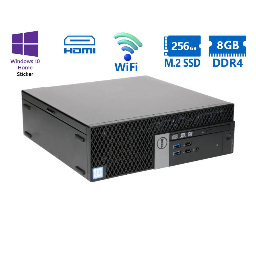 101580_1 Dell (A-) 7040 SFF WiFi i5-6500/8GB DDR4/256GB M.2 SSD/DVD/10H Grade A- Refurbished PC - Image 1