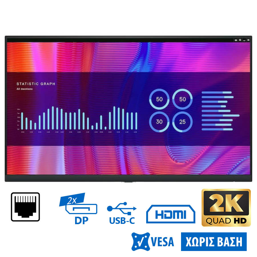 101582_1 Used Monitor P2723DE/Dell/27”QHD/2560x1440/Wide/Black/2xDP & HDMI & USB Type-C & LAN & USB 3.2 HUB - Image 1