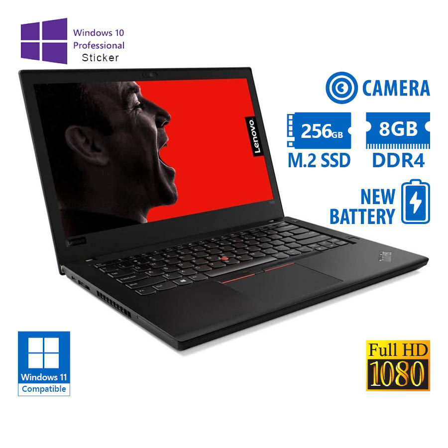 101588_1 Lenovo ThinkPad T480 i5-8350U/14\"FHD/8GB DDR4/256GB M.2 SSD/No ODD/Camera/New Baterry/10P Grade A Re - Image 1
