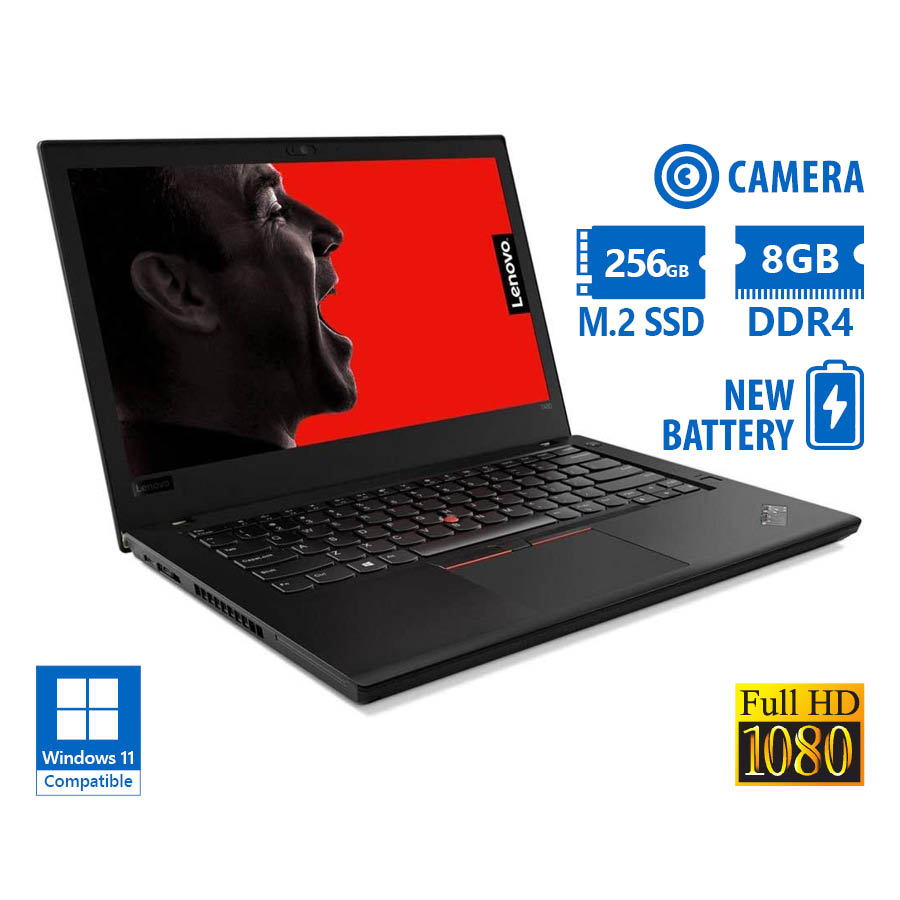 101589_1 Lenovo (A-) ThinkPad T480 i5-8350U/14\"FHD/8GB DDR4/256GB M.2 SSD/No ODD/Camera/New Baterry/Grade A- - Image 1