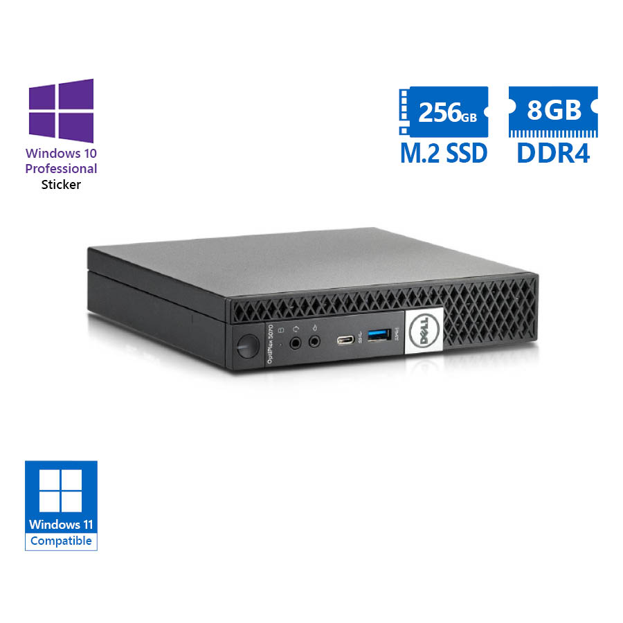 101645_1 Dell Optiplex 5070 DM i5-9500T/8GB DDR4/256GB M.2 SSD/No ODD/10P Grade A Refurbished PC - Image 1