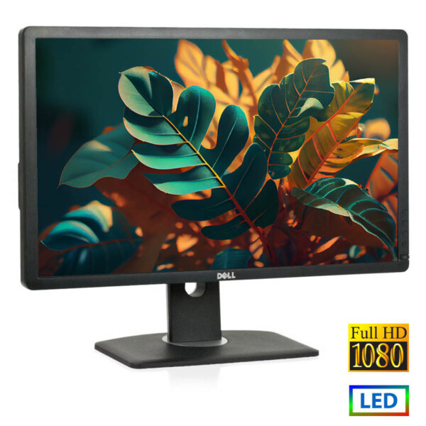 Used Monitor P2412Hx LED/Dell/24\"FHD/1920x1080/Wide/Black/D-SUB & DVI-D & USB HUB - Image 1