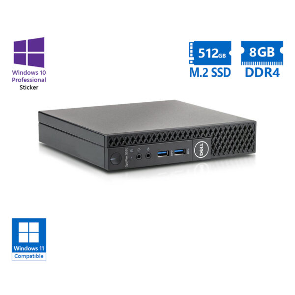 Dell Optiplex 3070 DM i5-9500T/8GB DDR4/512GB M.2 SSD/No ODD/10P Grade A Refurbished PC - Image 1