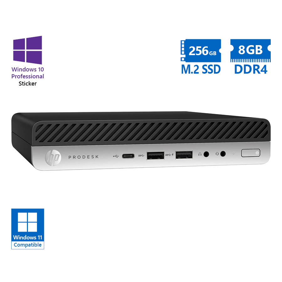 94042_1 HP ProDesk 600G5 DM i5-9500T/8GB DDR4/256GB M.2 SSD/No ODD/10P Grade A Refurbished PC - Image 1