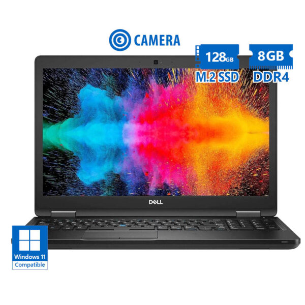 Dell (A-) Latitude 5590 i5-8250U/15.6”/8GB DDR4/128GB M.2 SSD/No ODD/Camera/Grade A- Refurbished Lap - Image 1