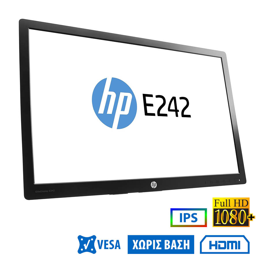 99202_1 Used Monitor E242 IPS LED/HP/24\"FHD/1920x1200/Wide/Black/No Stand/D-SUB & DP & HDMI & USB HUB - Image 1