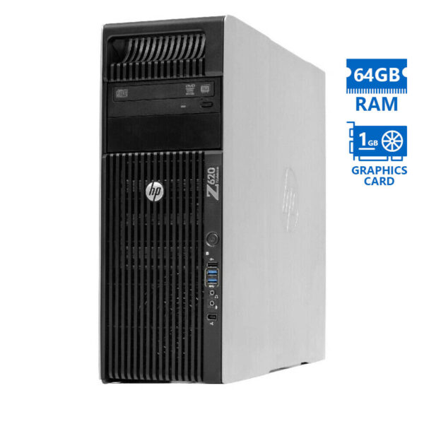 HP Z620 Tower Xeon E5-2667(6-Cores)/64GB DDR3/500GB/Nvidia 1GB/DVD/7P Grade A Workstation Refurbishe - Image 1
