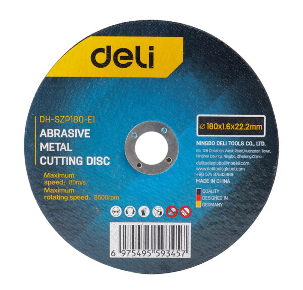 DELI δίσκος κοπής μετάλλου DH-SZP180-E1, 180mm, 8500rpm - Image 1