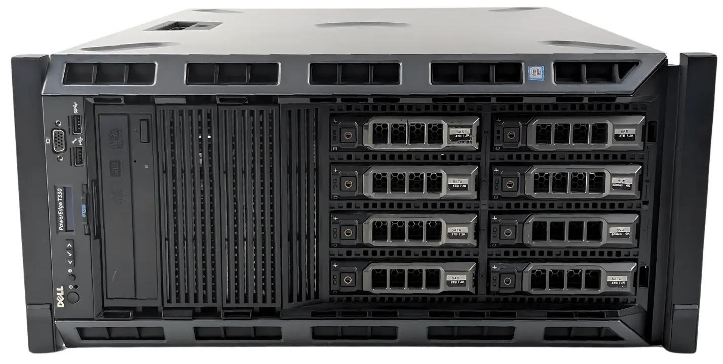 b1426586-cc4c-406e-a652-4125693dcced Dell PowerEdge T330 (8xLFF) Xeon E3-1220 v6 (4-Cores)/32GB/Perc H330/RD1000/DVD/2x495W - Image 1