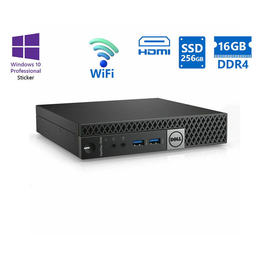 100553_1 Dell Optiplex 7040 DM WiFi i5-6600T/16GB DDR4/256GB SSD/No ODD/10P Grade A Refurbished PC - Image 1