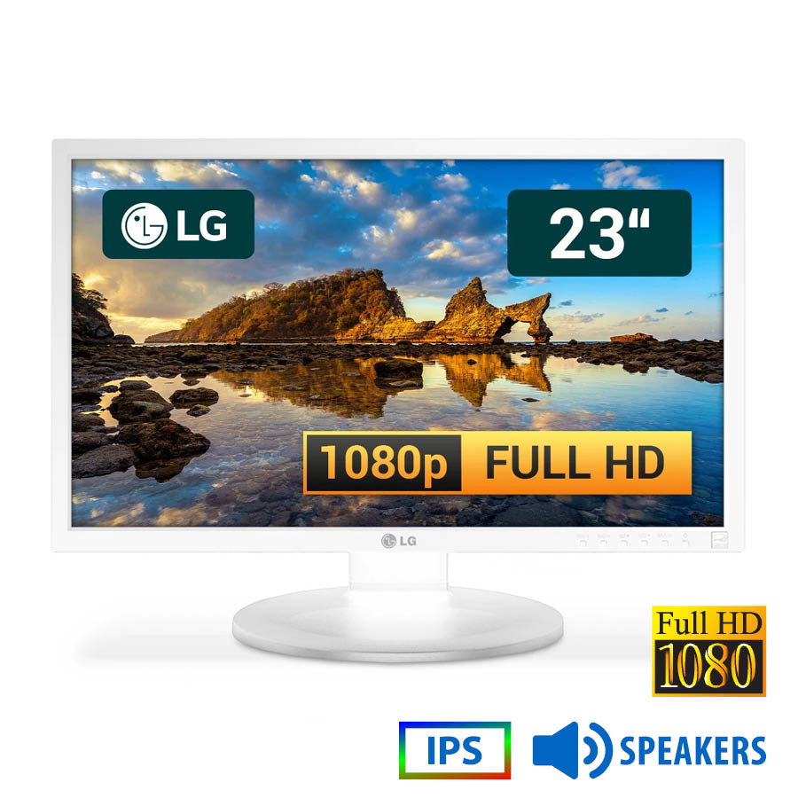 101683_1 Used (A-) Monitor 23MB35PYI IPS LED/LG /23\"FHD/1920x1080/Wide/White/w/Speakers/Grade A-/D-SUB & DVI- - Image 1
