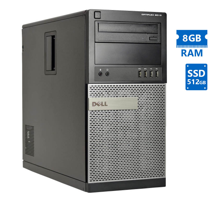 101804_1 Dell 9010 Tower i7-3770/8GB DDR3/512GB SSD/DVD/7P Grade A Refurbished PC - Image 1